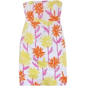 Lilly Pulitzer Vintage Floral Glow-in-the-Dark Strapless Dress Size 4